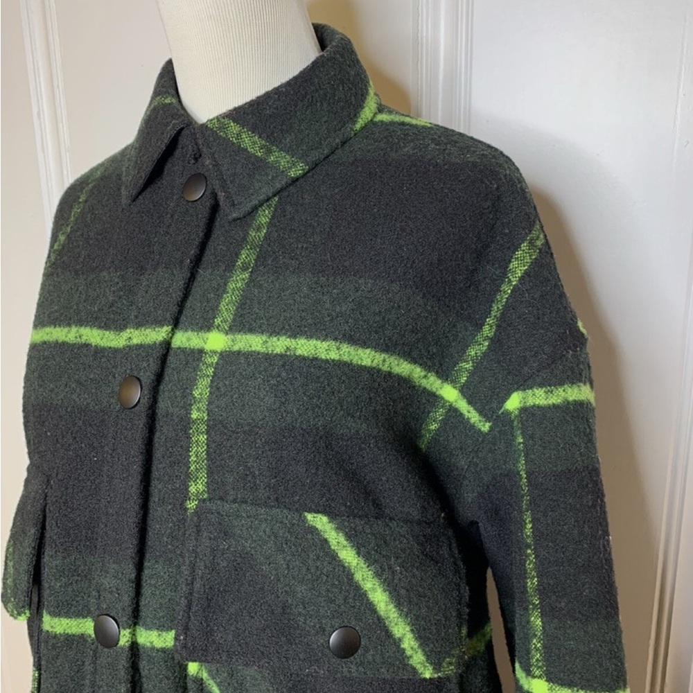 Women’s Black and Green Plaid Jacket